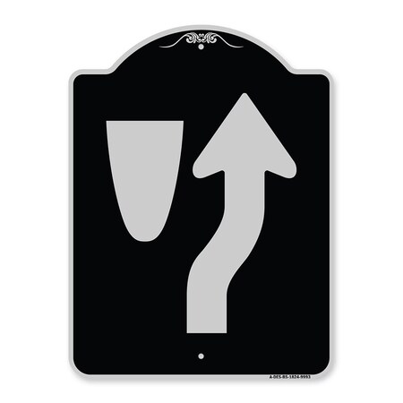 Amistad 18 x 24 in. Designer Series Sign - Beware of Curb Graphic, Black & Silver AM2051960